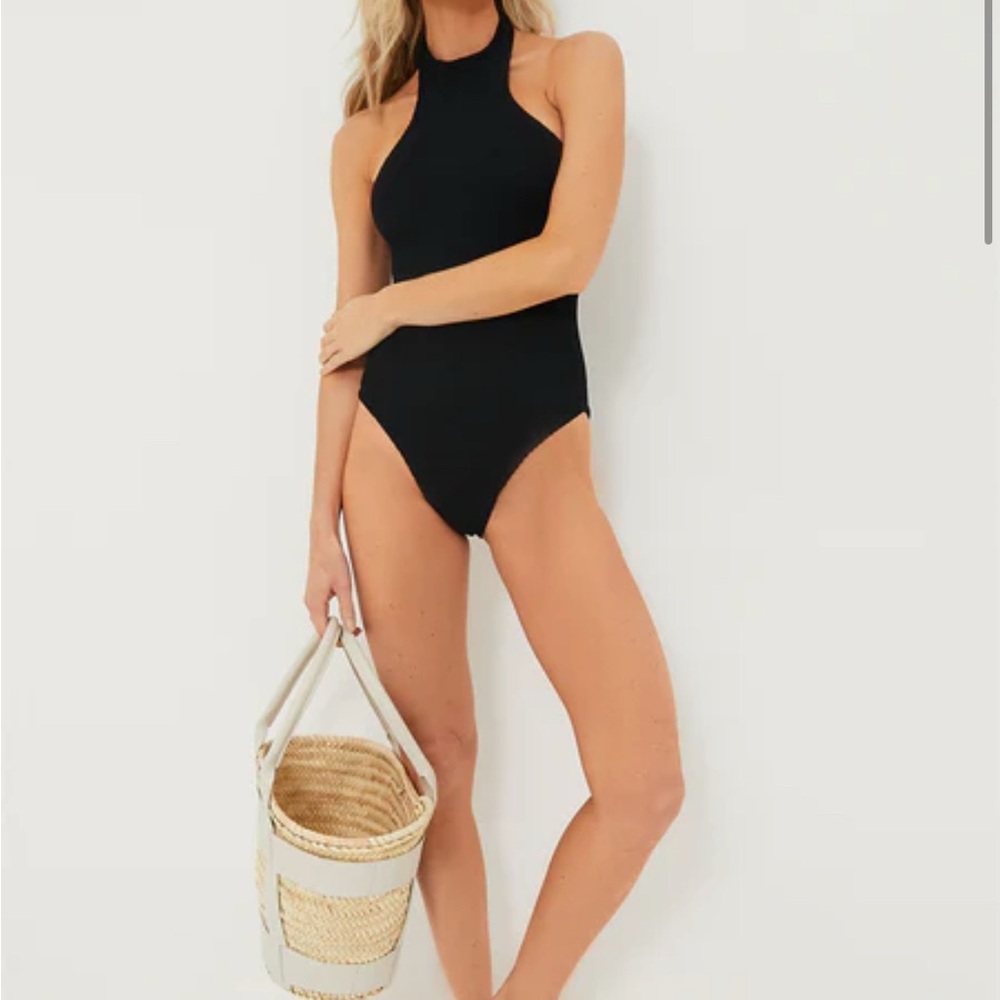 Hunza G Black Polly Halter Neck One Piece